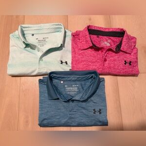 Under Armour "Playoff" and "Performance" Polo Shirts lot of 3 Men's size large